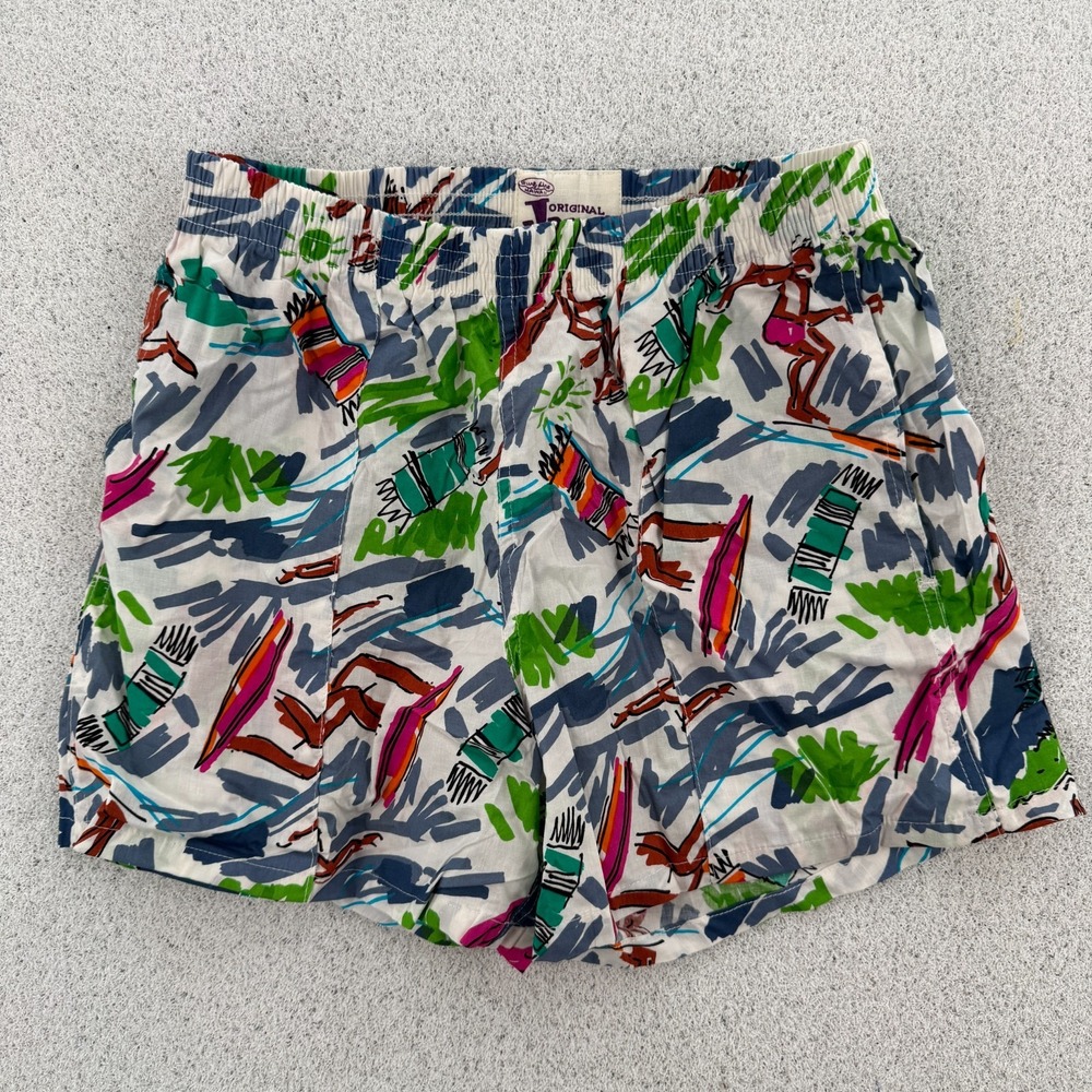 VTG Jams World Shorts Mens Medium Tropical Volleyball Surf Hawaii Cotton USA